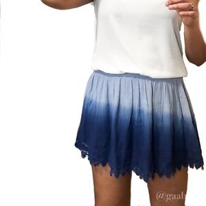 TOBI Ombré Skater Skirt With Crochet Edge Size M